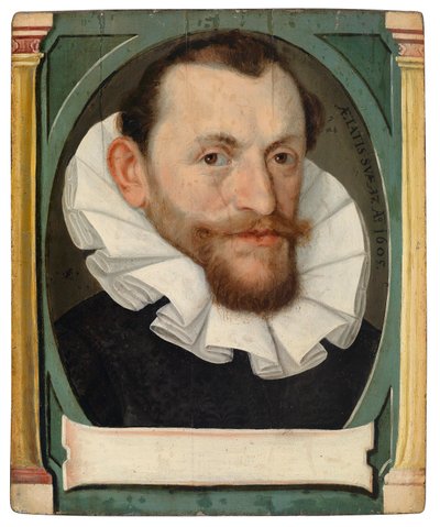 Bust Portrait of a Councilor in Black Doublet with White Collar by Lorenz Strauch